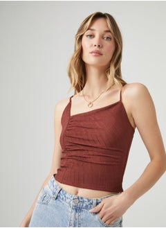 Asymmetrical Ribbed Knit Cami