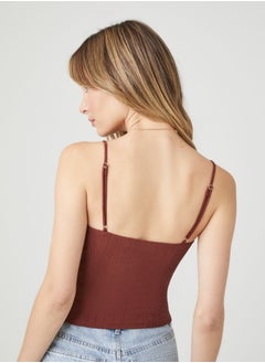 FOREVER 21 Asymmetrical Ribbed Knit Cami  - Image 4