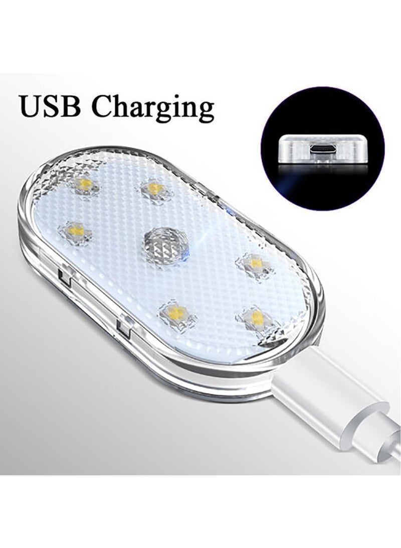 2 pcs Wireless Led Lights, Interior Portable Small Incar LED Touch Lights with 6 Bright LED Lamp Beads, 7 Color Switches, USB Charging Touch Switch Wireless Portable Mini Ambient Light【2Pcs/Pack】 - Image 2