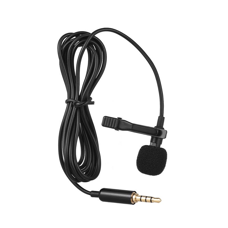 Flesh Black Headset Microphone Invisible Clip-on Mic Metal plug black mobile phone collar clip wheat PE bag packaging 