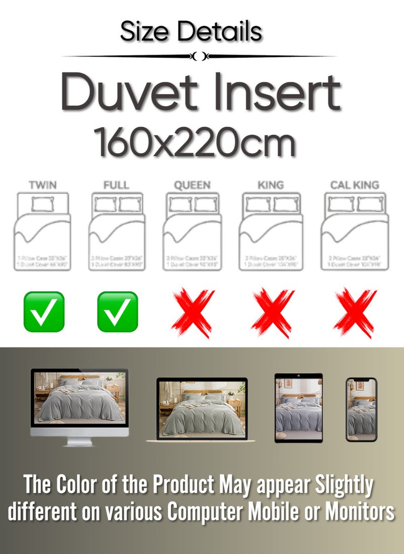 Blueberry Premium Down Alternative -Duvet Insert Single Size Cotton White 160X220Cm With 1 Piece Pillow - Image 4