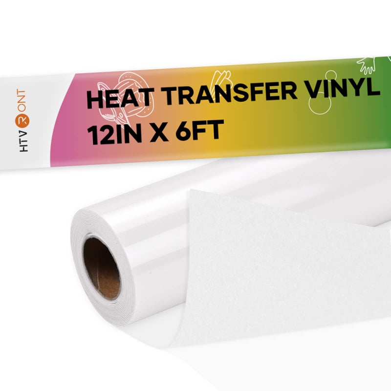 HTVRONT White Flock HTV Heat Transfer Vinyl12 x 6FT Flock HTV Vinyl Roll for TShirts Flocked Iron on Vinyl for All Cutting Machines  Easy to Cut  Weed White