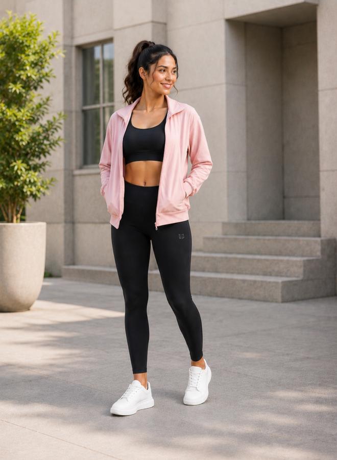 Take Two Black Solid Active Leggings with Logo Print By Lazzycat - Image 5