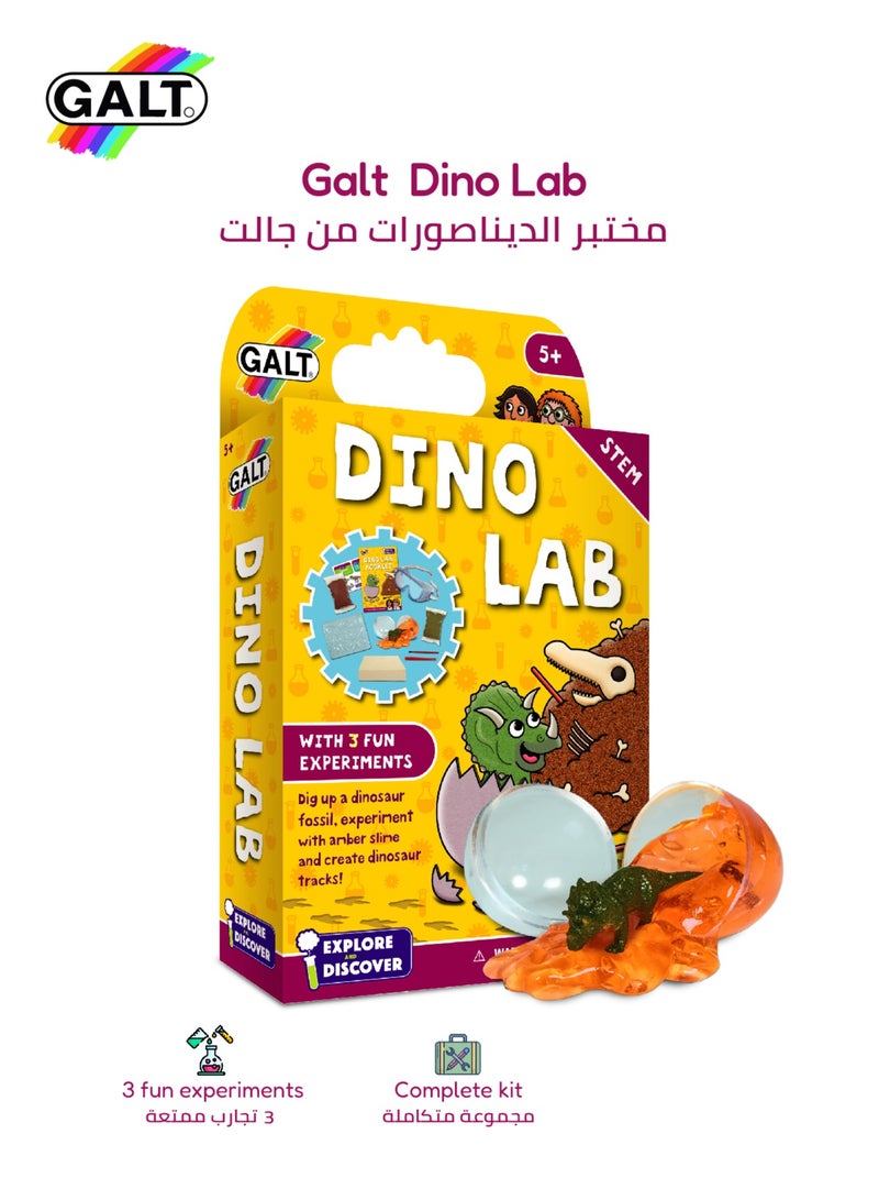 Galt Toys STEM Dino Lab Science Kit for Kids 5+ | Dinosaur Fossil Excavation | Amber Slime | Dinosaur Tracks Creation | Includes 16-Page Lab Book | Dimensions L 15.5 x B 5 x H 26 cm - Image 1
