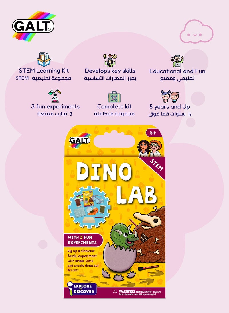 Galt Toys STEM Dino Lab Science Kit for Kids 5+ | Dinosaur Fossil Excavation | Amber Slime | Dinosaur Tracks Creation | Includes 16-Page Lab Book | Dimensions L 15.5 x B 5 x H 26 cm - Image 3