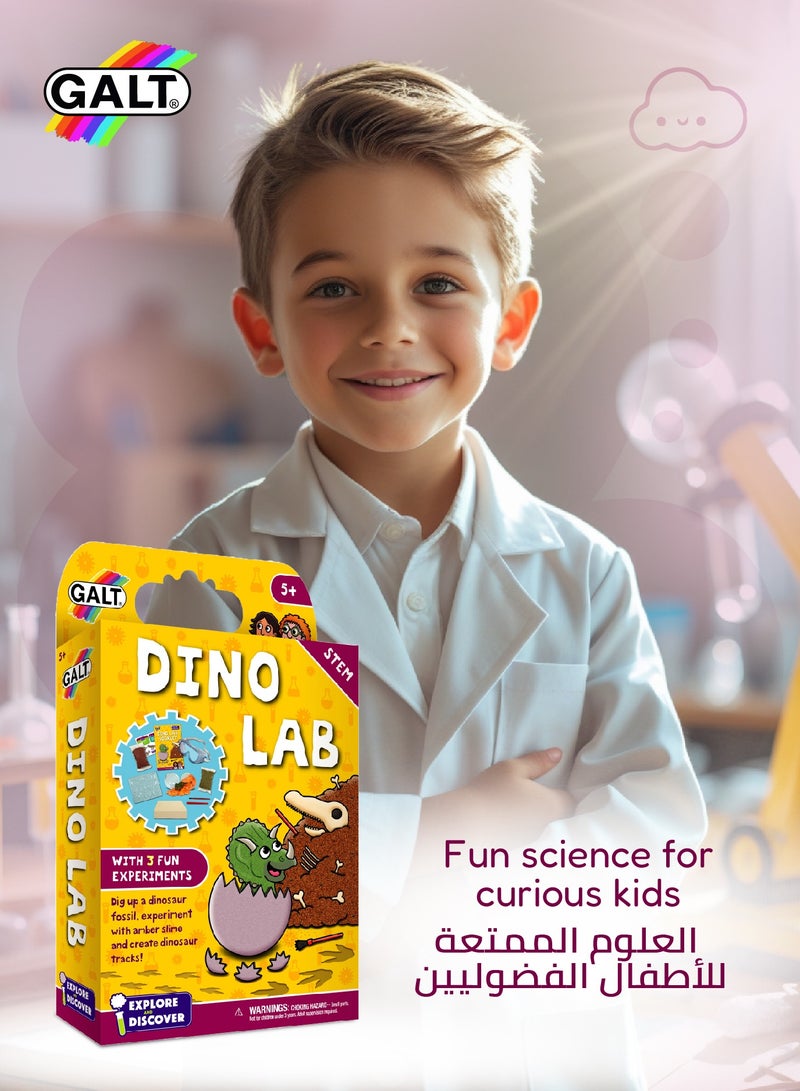 Galt Toys STEM Dino Lab Science Kit for Kids 5+ | Dinosaur Fossil Excavation | Amber Slime | Dinosaur Tracks Creation | Includes 16-Page Lab Book | Dimensions L 15.5 x B 5 x H 26 cm - Image 4