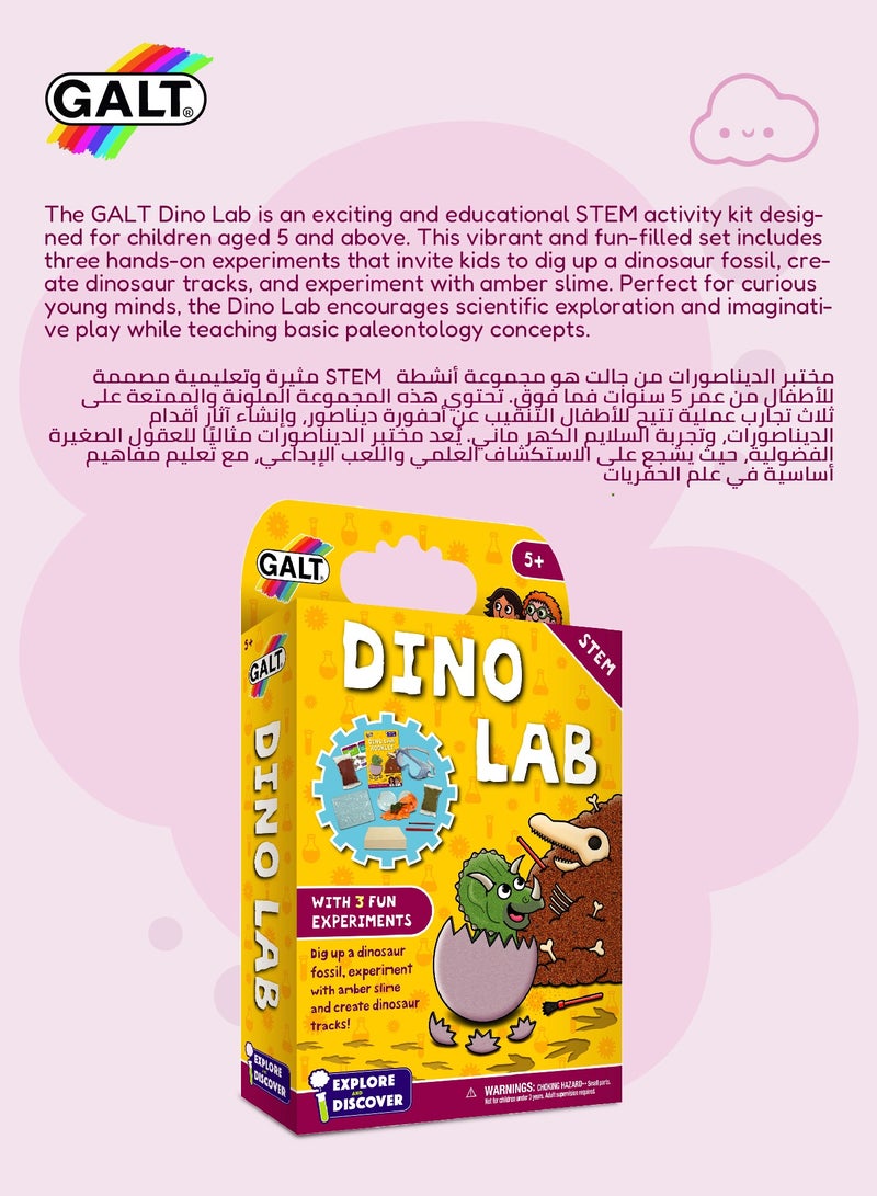 Galt Toys STEM Dino Lab Science Kit for Kids 5+ | Dinosaur Fossil Excavation | Amber Slime | Dinosaur Tracks Creation | Includes 16-Page Lab Book | Dimensions L 15.5 x B 5 x H 26 cm - Image 5