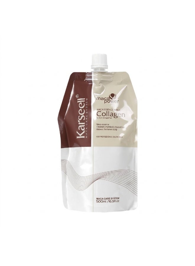 Karseell Hair Mask Collagen Maca Essence Deep Repair Argan Oil Hair Masks for Dry Damaged Hair All Hair Types 500ml - Image 1