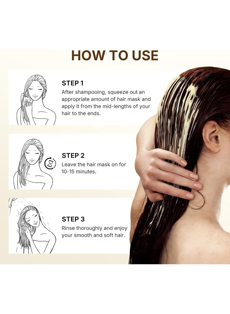 Karseell Hair Mask Collagen Maca Essence Deep Repair Argan Oil Hair Masks for Dry Damaged Hair All Hair Types 500ml - Image 3