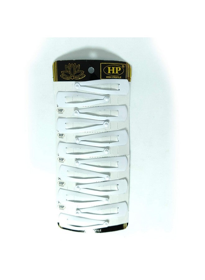 HP HIGH PROFILE Tic Tac Hair Clips Everyday Wear Metal Snap Hair Clips Barrettes For Women And Girls - 24 Pcs - White - Image 4