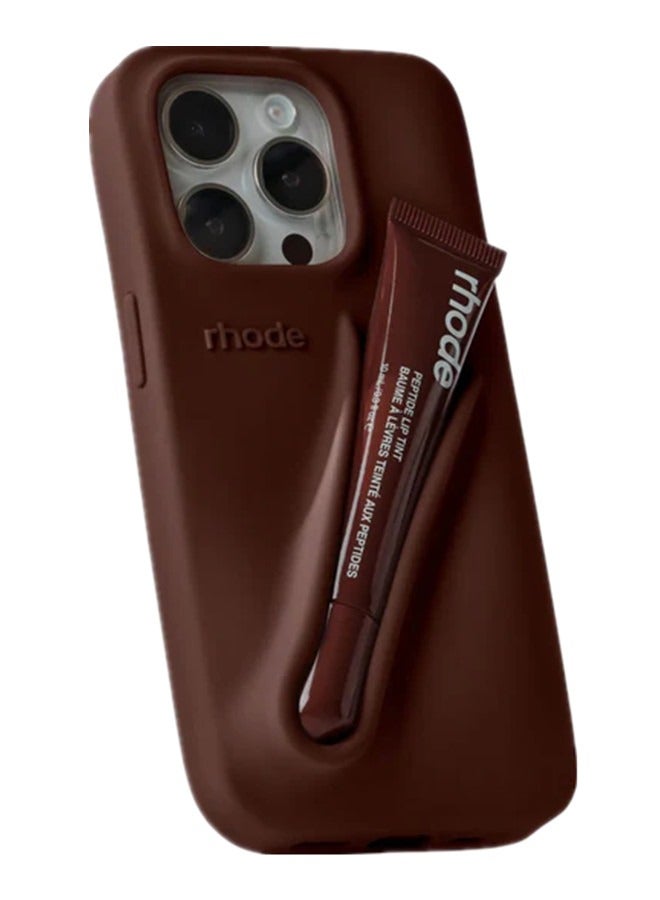 Rhode iPhone 16 plus Phone Case with Lip Gloss ,Silicone Shockproof and Scratch-Resistant Protective Case,Phone Rhode Case with Silicone Lipstick Holder,Applicable to iPhone 16 plus-(Espresso） - Image 1