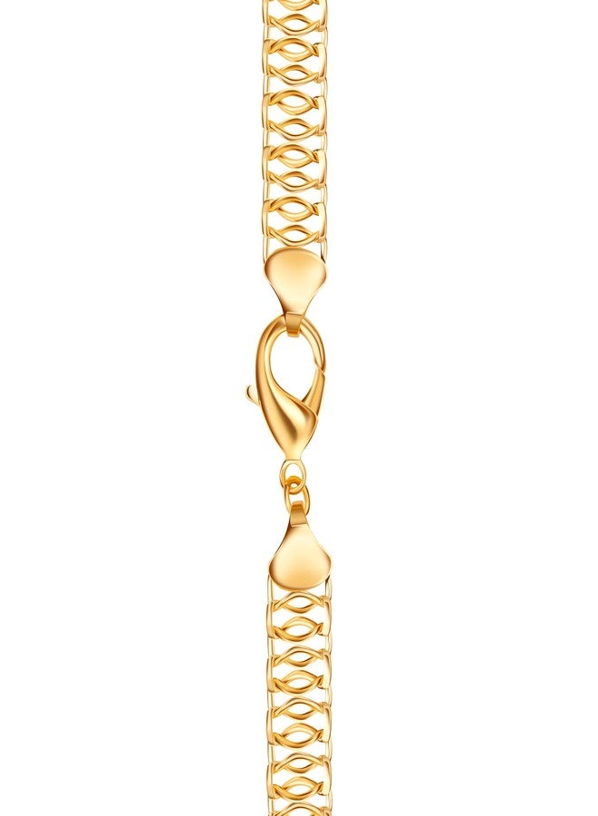 Barzel 18K Gold Plated Mesh Necklace, 16-20 inches, High Polish Finish, Waterproof, Tarnish Free (20 Inches) - Image 4