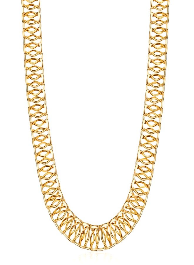 Barzel 18K Gold Plated Mesh Necklace, 16-20 inches, High Polish Finish, Waterproof, Tarnish Free (20 Inches) - Image 1