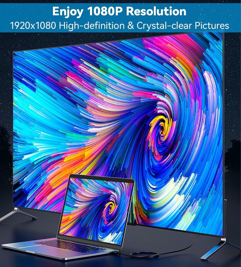 atdaraz USB C to VGA Cable 3FT, USB Type-C to VGA Male to Male Adapter Cord Thunderbolt 3 Compatible vga to Type-C Cable for iPhone 15 Pro, MacBook Pro/Air, iPad Pro, Surface Book 3, Galaxy S23, More - Image 4