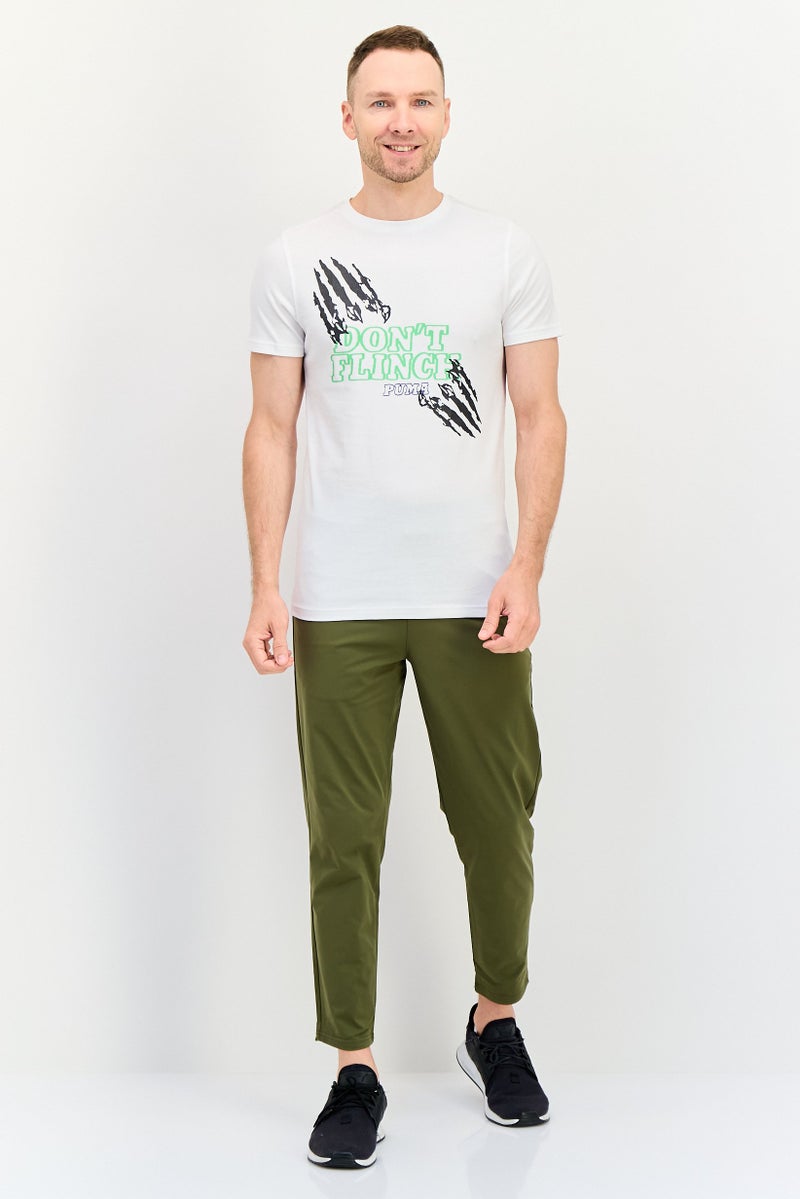 PUMA تي شيرت رياضي للرجال بأكمام قصيرة مناسب للخارج، أبيض - Image 2