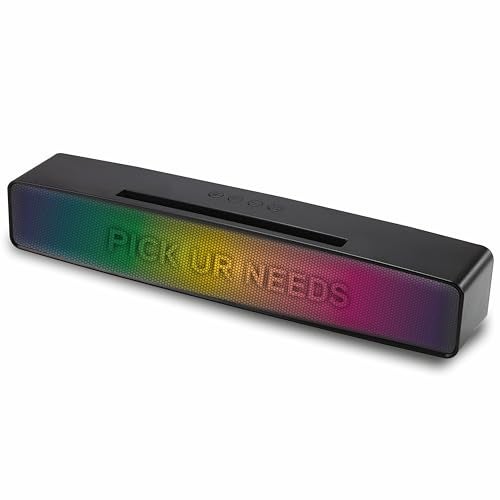 Pick Ur Needs Rechargeable Portable Bluetooth Wireless Home TV Soundbar with Multicolor Light Stereo Speaker (Black) - Image 1