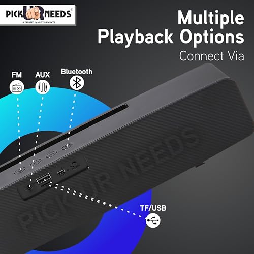 Pick Ur Needs Rechargeable Portable Bluetooth Wireless Home TV Soundbar with Multicolor Light Stereo Speaker (Black) - Image 3