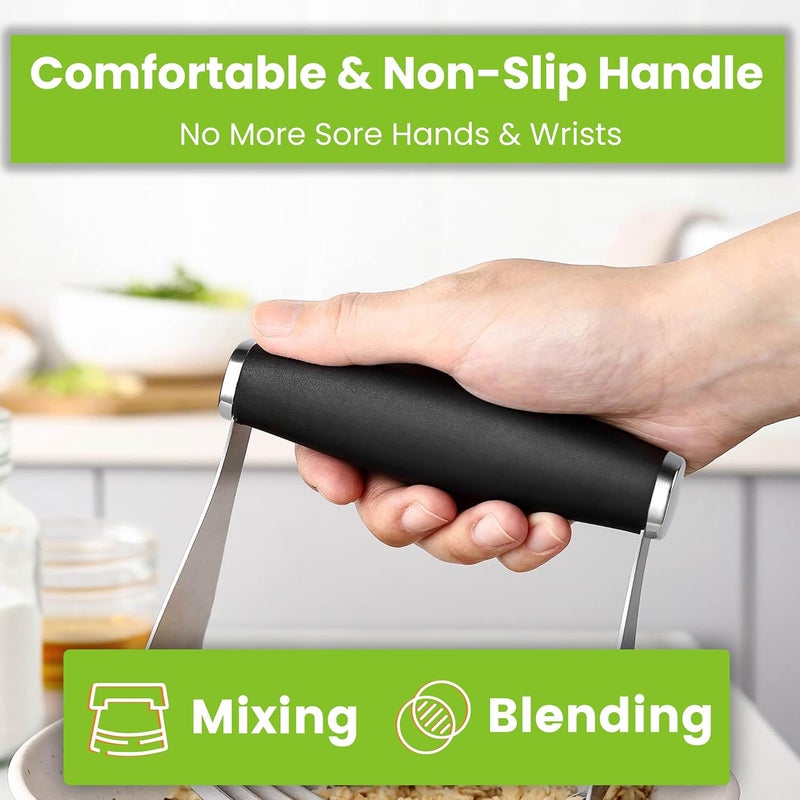 Spring Chef XL Stainless Steel Pastry Cutter Tool for Baking - Heavy Duty Dough Blender - Butter & Dough Cutter Tool with Sharp Blades - Pastry Blender for Easy Mixing - Dishwasher Safe - Black - Image 4