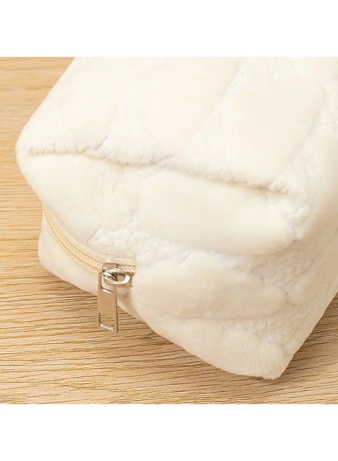 أوريتي 1 قطعة سحابة نمط حقيبة ماكياج ناعمة ومحمولة هدية مثالية للنساء البيج - Image 4