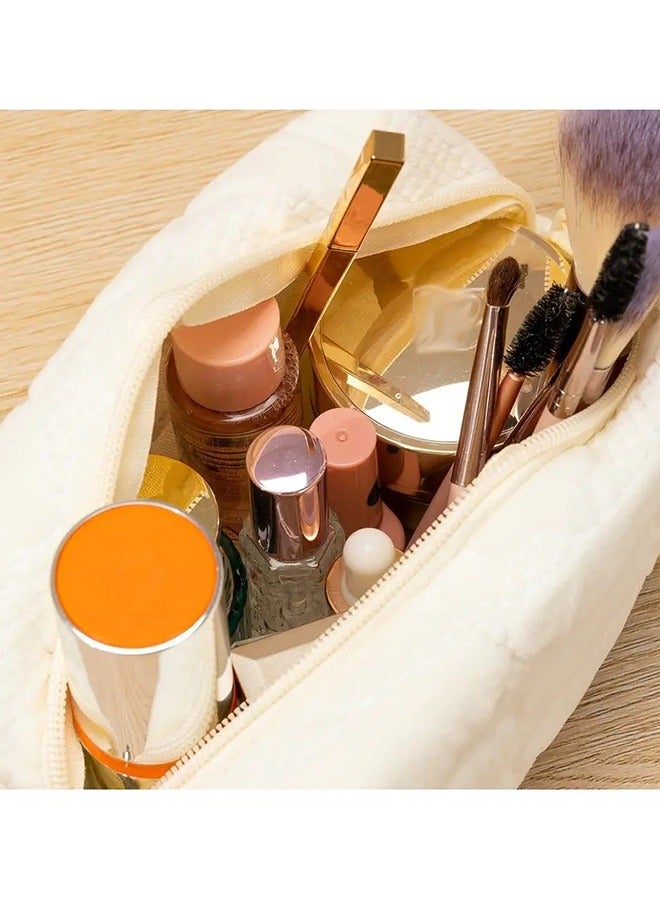 أوريتي 1 قطعة سحابة نمط حقيبة ماكياج ناعمة ومحمولة هدية مثالية للنساء البيج - Image 5