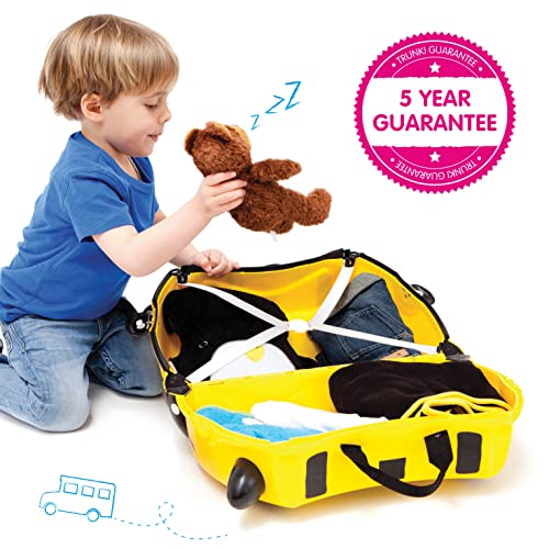 Trunki Kids Ride-On Suitcase & Toddler Carry-On Airplane Luggage: Bernard Bee Yellow - Image 3