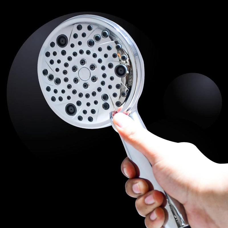 PLATINEX DB BATHWARE INDIA PRIVATE LIMITED DB Bathware Twisty 8 Gear Multi Funtional Hand Shower Set Shower Head with 15m Hose Pipe And Wall Holder Premium Bathroom Shower for Ultimate Comfort ABS Chrome Mist Shower - Image 2