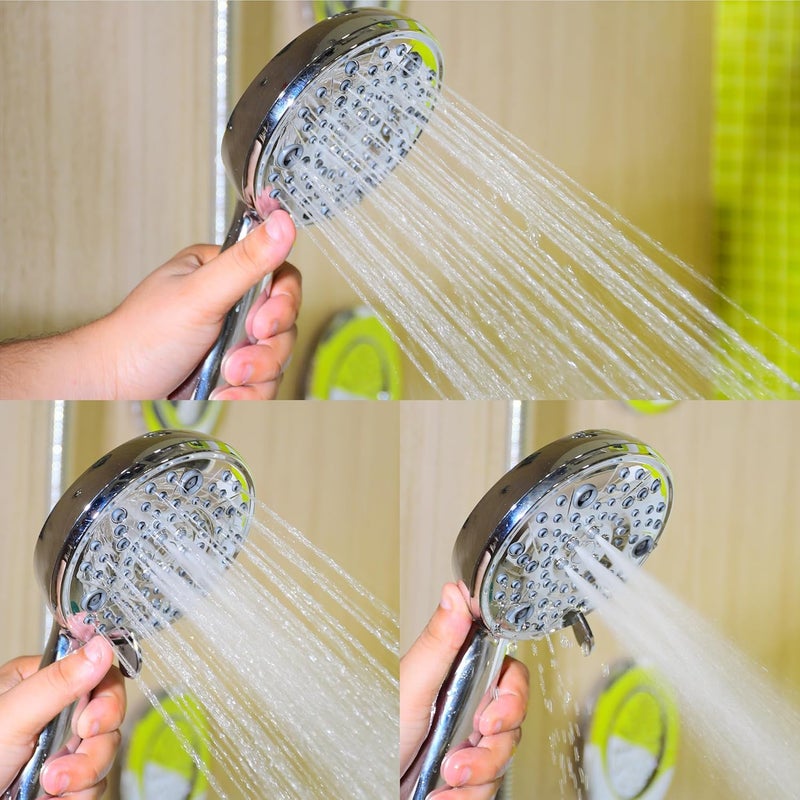 PLATINEX DB BATHWARE INDIA PRIVATE LIMITED DB Bathware Twisty 8 Gear Multi Funtional Hand Shower Set Shower Head with 15m Hose Pipe And Wall Holder Premium Bathroom Shower for Ultimate Comfort ABS Chrome Mist Shower - Image 5