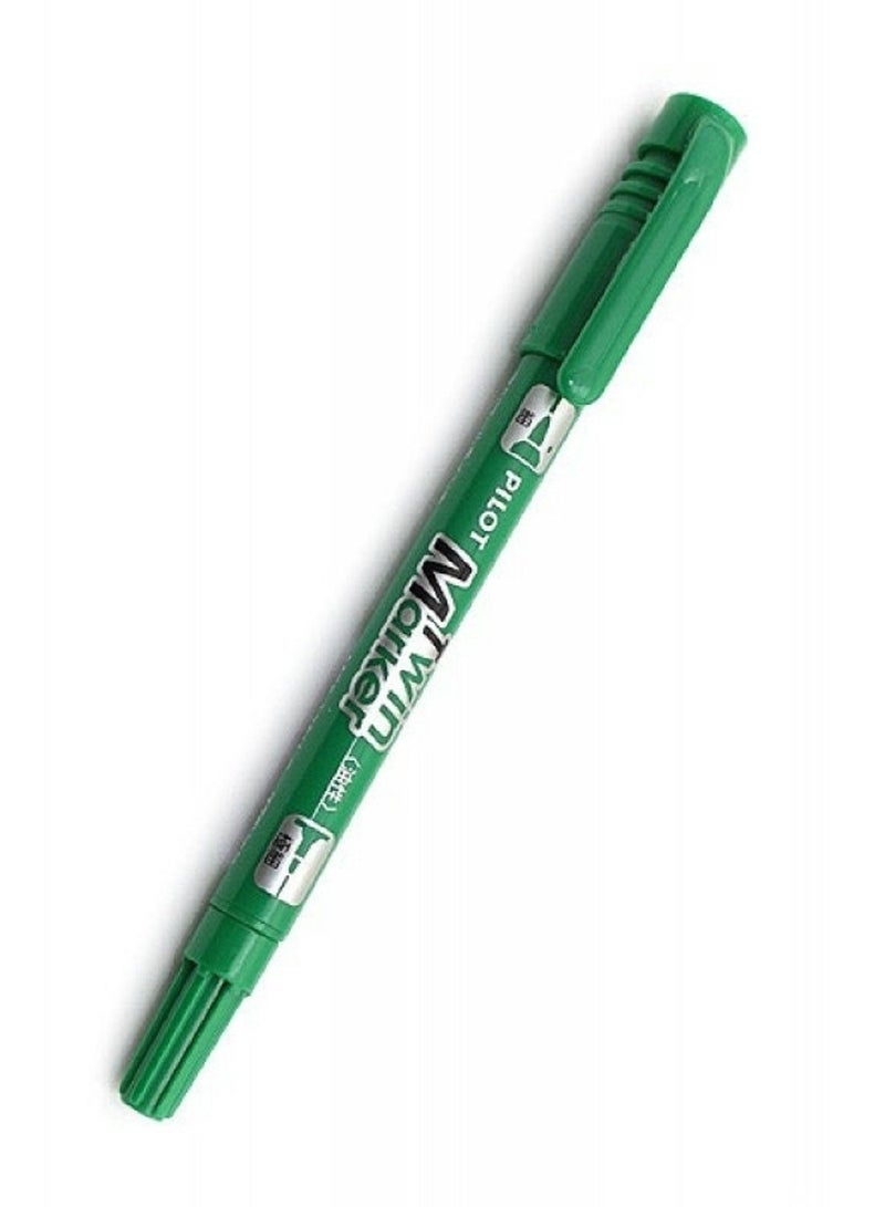 PILOT Pilot Twin Point Marker 12-Pieces Double Sided Fine Green - Image 1