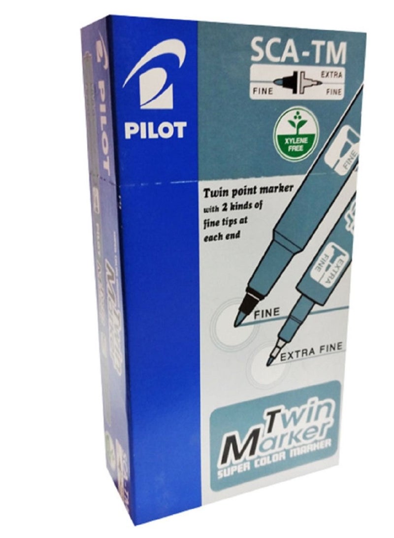 PILOT Pilot Twin Point Marker 12-Pieces Double Sided Fine Green - Image 3