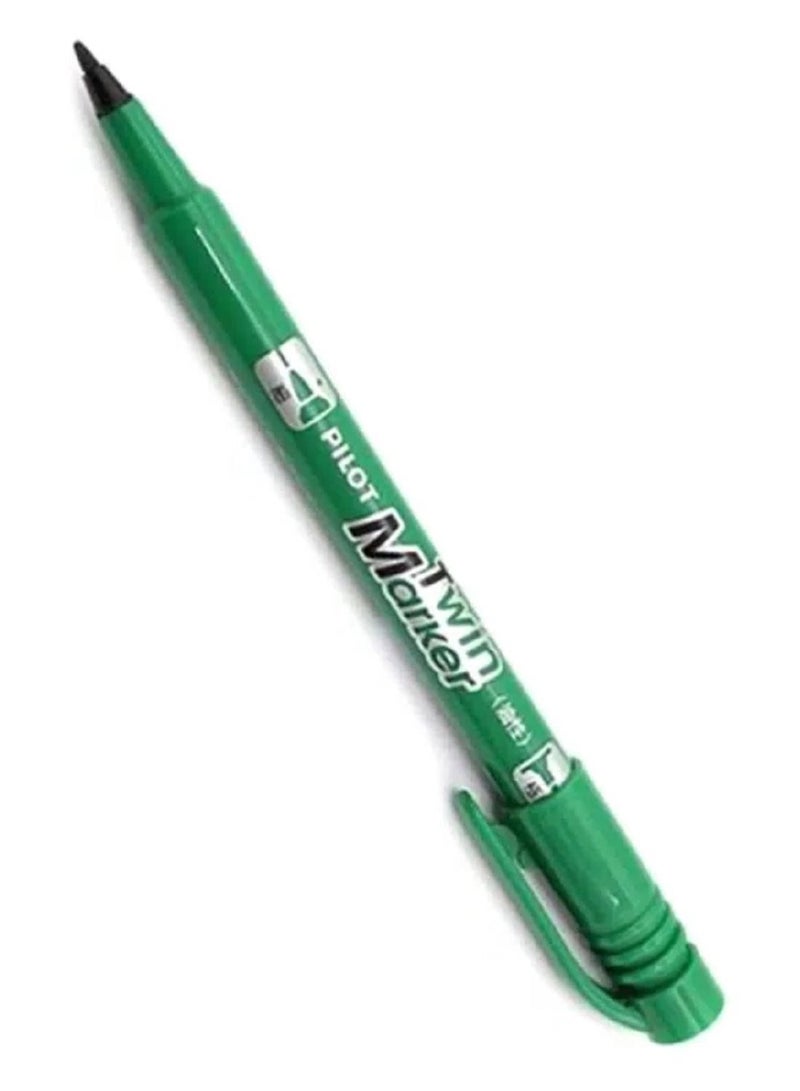 PILOT Pilot Twin Point Marker 12-Pieces Double Sided Fine Green - Image 2