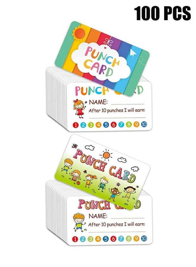 Reward Punch Cards, Reward Incentive Card for Teacher, Behavior Chart for Kids, Homeschool Classroom Supplies for Motivation 2 x 3.5(100pcs, Boys and Girls) - Image 1