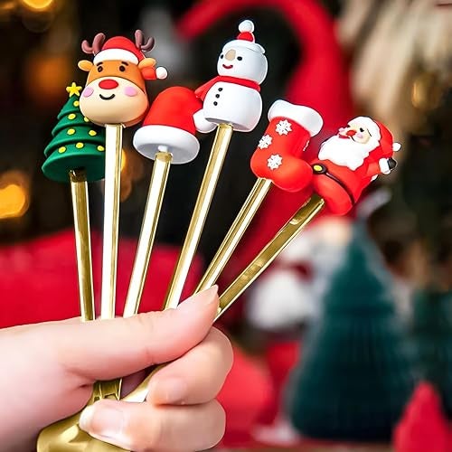 PARTEET Stainless Steel Christmas Cutlery Set with Santa Figurines, Set of 4 Piece Gold Plated Flatware & Tablespoon & Fork Set, Cake & Ice Cream Spoon| Merry Christmas Festive Gift Box for Kids - Image 5
