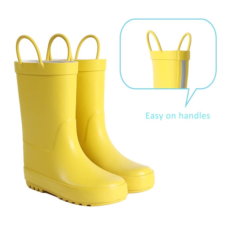 Hbxooxts Toddler Rain Boots, Kids Girls and Boys Rain Boots Premium Natural Rubber Rain Boots with Easy-on Handlesï¼ˆ6-Toddlerï¼‰ - Image 5