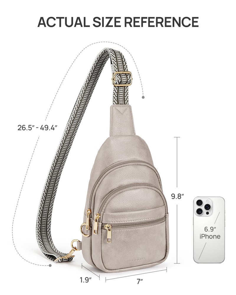 CHOLISS Anti Theft Small Sling Bag for Women and Men RFID Leather Crossbody Bags Fanny Pack Chest Bag Travel Purse Daypacks - Image 5