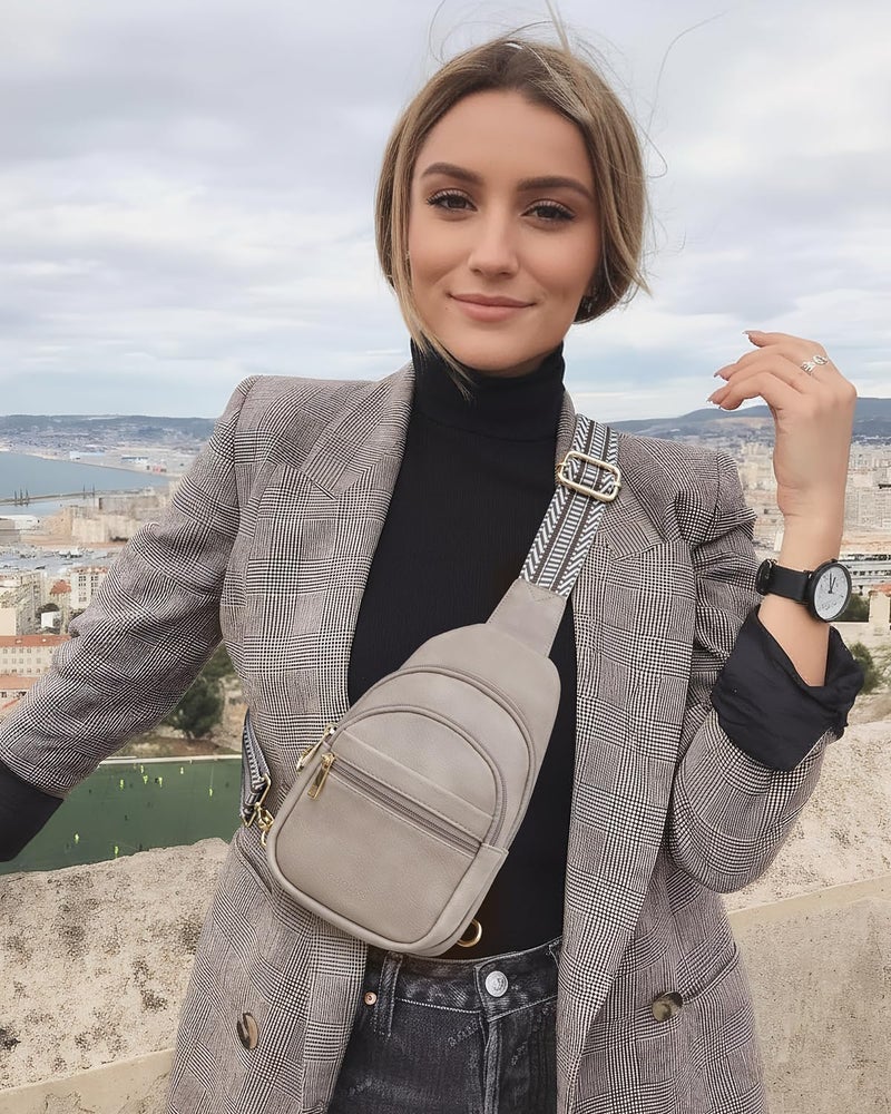 CHOLISS Anti Theft Small Sling Bag for Women and Men RFID Leather Crossbody Bags Fanny Pack Chest Bag Travel Purse Daypacks - Image 2