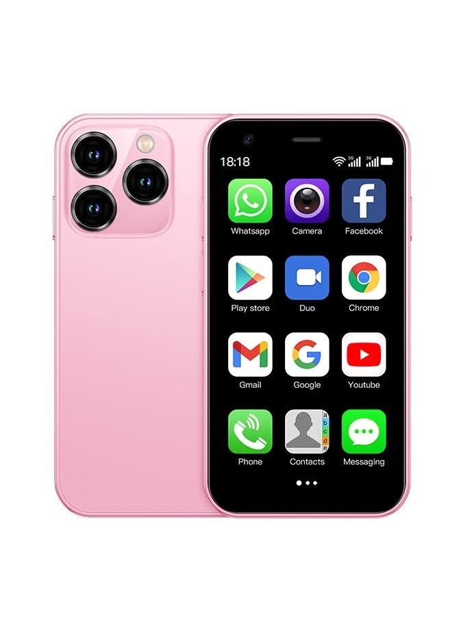 SOYES Super Mini Mobile Phone Android Quad Core, Mobile Mini Smartphone Ultra Small Pocket Student Children Men and Women(Pink)