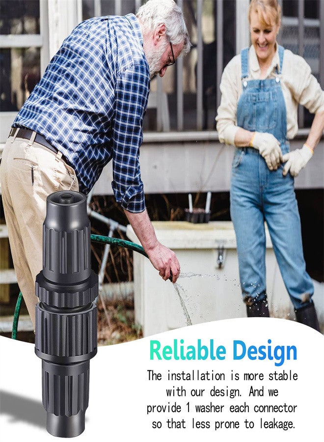 KASTWAVE Expandable Garden Hose Repair Kit, Plastic Flex Hose Connectors, Male and Female Hose End Repair Fittings Fit Fine Water Pipe, 4 Pcs - Image 2