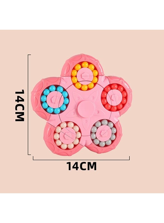 Pink Magic Bean Puzzle Toy, 2-in-1 Rotating Cube, suitable for children aged 3, 5-7, 8-12, teens, and adults. - Image 2
