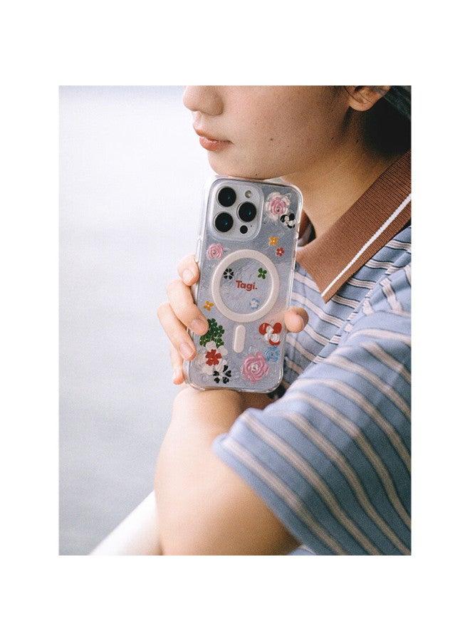 Tagi. Tagi "huadian Shanshan" Magnetic Phone Case, Shockproof, Full Coverage, Wear-resistant, High Aesthetic Value, Apple Phone Protective Case, Suitable For Iphone17promax, Holiday Gift - Galaxy Huadia - Image 1
