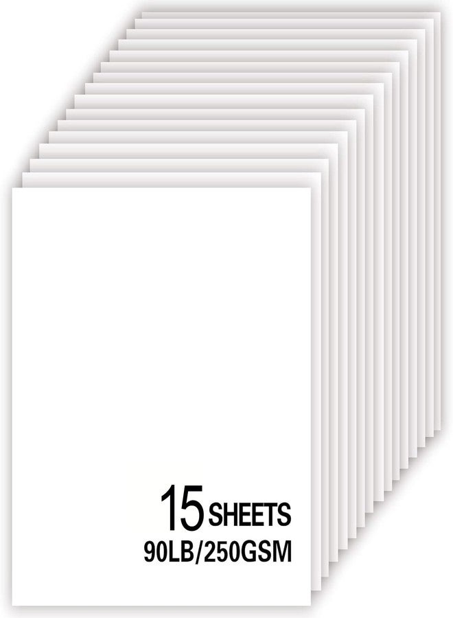 Bonmiy 15Sheets White Cardstock Paper 12x12 Card stock for Cricut, Thick Construction Paper for Card Making, Scrapbooking, Craft 90 lb / 250 gsm (White) - Image 1