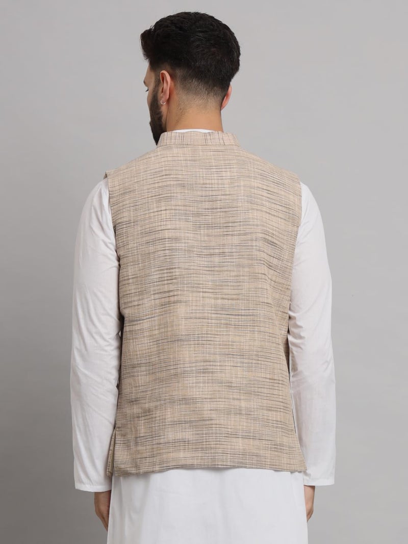LATEST CHIKAN Men's Traditional Cotton Solid Nehru Jacket/Waistcoat -SADRI-NK-BG-46 - Image 5
