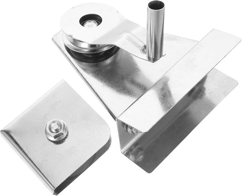 Lurrose Stainless Steel Flagpole Pulley System Kit with Heavy Duty Bearing Crank Handle Smooth Noise-reducing Flag Rope Raising Accessory for Outdoor Flagpoles Compatible for Repairs and - Image 1