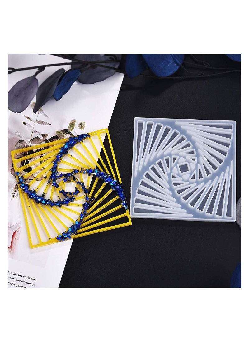 Coaster Resin Molds 4 pcs Square Resin Coaster Molds Epoxy Resin Molds for Resin Casting Cups Mats Home Decoration Smooth and Clear, Easy to Unmold Home Decoration