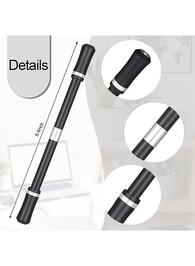 واي جيه 2 قطع غزل أقلام دحرجة أصابع لعب لعب قضيب أقلام مع تعليم لا إعادة ملء أقلام ضغط تحرير الدماغ ألعاب للأطفال البالغين مستلزمات مكتب الطلاب (أسود وفضي) - Image 2