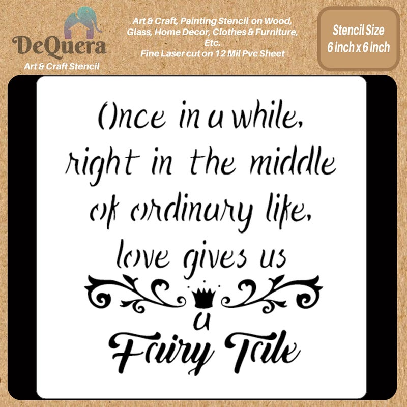 DeQuera Art Craft Stencil for Painting on Wood Funiture Wall use for Home Dcor Wardrobe Dcor Living Room Bedroom Study Room Size 6 x 6 inch D54 - Image 1