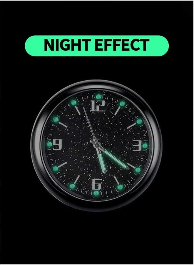 Ailily Starry Sky Car Dashboard Clock, Stick on Dashboard or Install with Air Vent Clip, Mini Tiny Small Analog Clock for Vehicle Automotive Car,Vehicular air Vent Clock,Car interior - Image 3