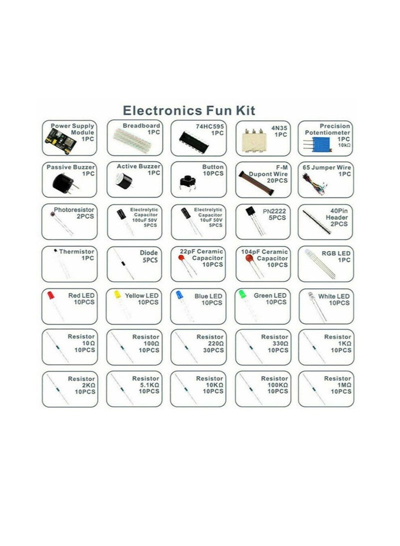 Electronic Components Kit LED Diodes Resistors 830 hole breadboard for UNO R3 component package beginner starter kit compatible with 2560 UNO - Image 3