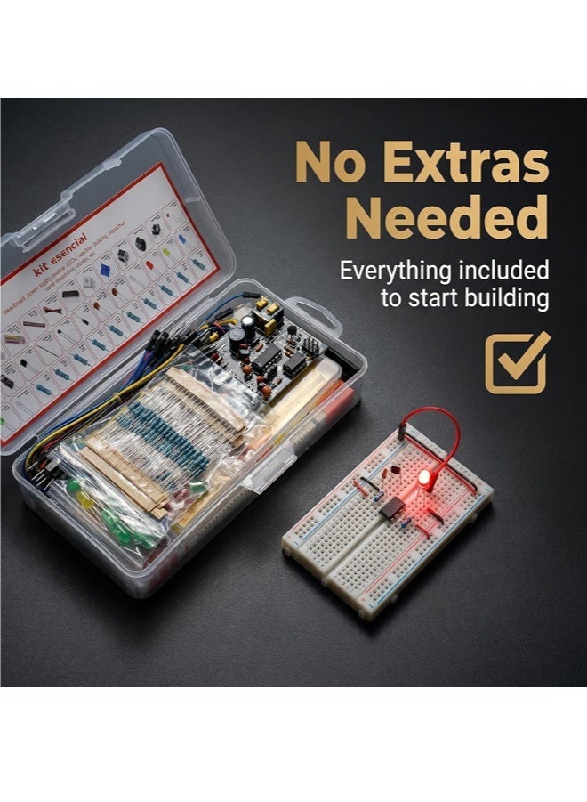 Electronic Components Kit LED Diodes Resistors 830 Hole Breadboard for UNO R3 Component Package Beginner Starter Kit Compatible with 2560 UNO - Image 3