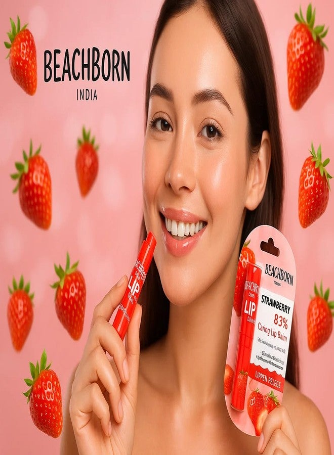 BEACHBORN India Strawberry+honey Lip Balm, 99% Natural Caring Formula with 24Hr Moisture, Hydrolyzed Milk Protein, Soft Touch Finish (Pack Of 2 - Image 4