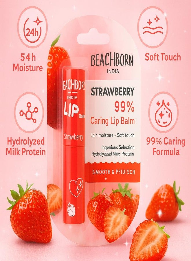 BEACHBORN India Strawberry+honey Lip Balm, 99% Natural Caring Formula with 24Hr Moisture, Hydrolyzed Milk Protein, Soft Touch Finish (Pack Of 2 - Image 2